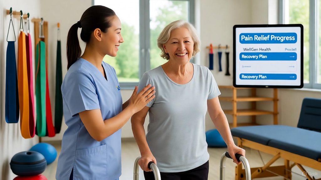 Patient receiving personalized chronic pain treatment and rehabilitation at WellGen Health