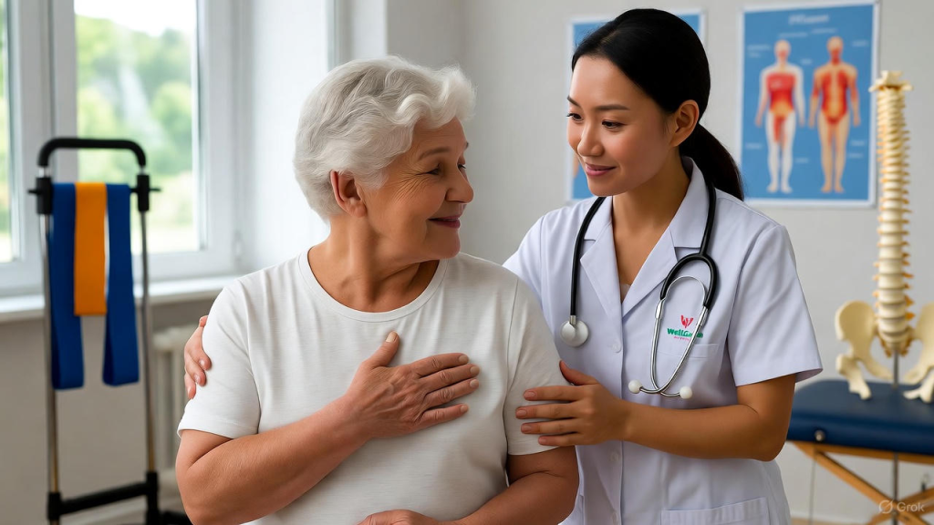 Patient receiving personalized chronic pain treatment and rehabilitation at WellGen Health