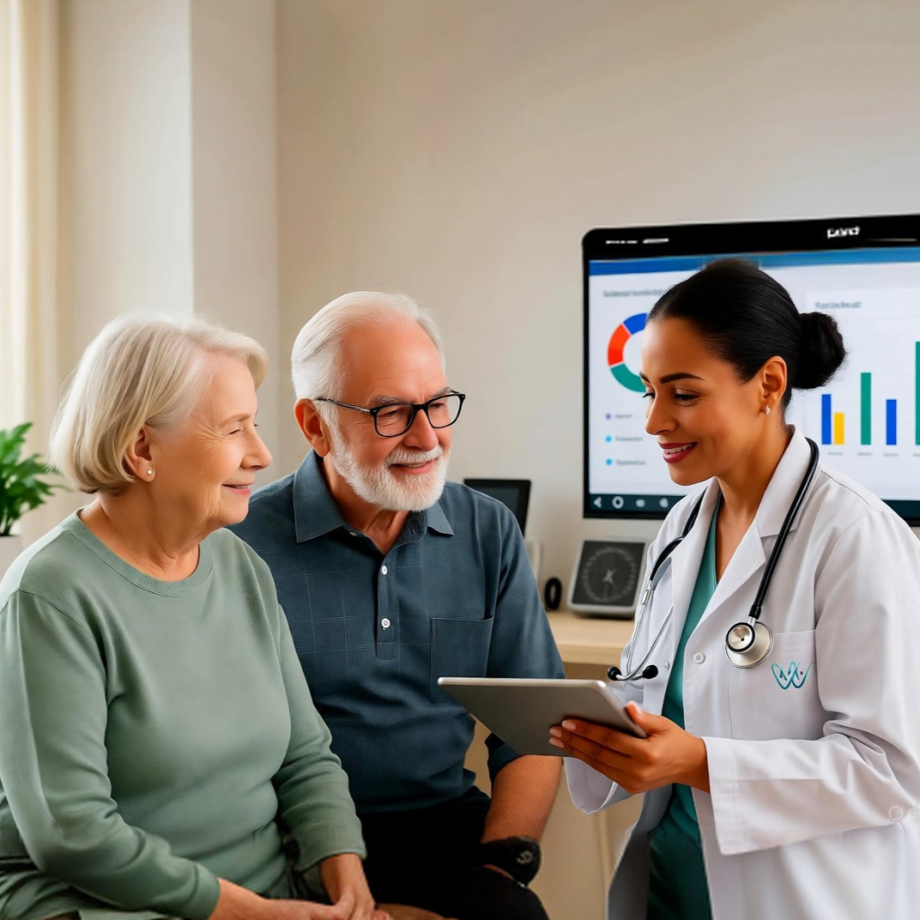 Senior patient receiving compassionate geriatric care and wellness consultation at WellGen Health