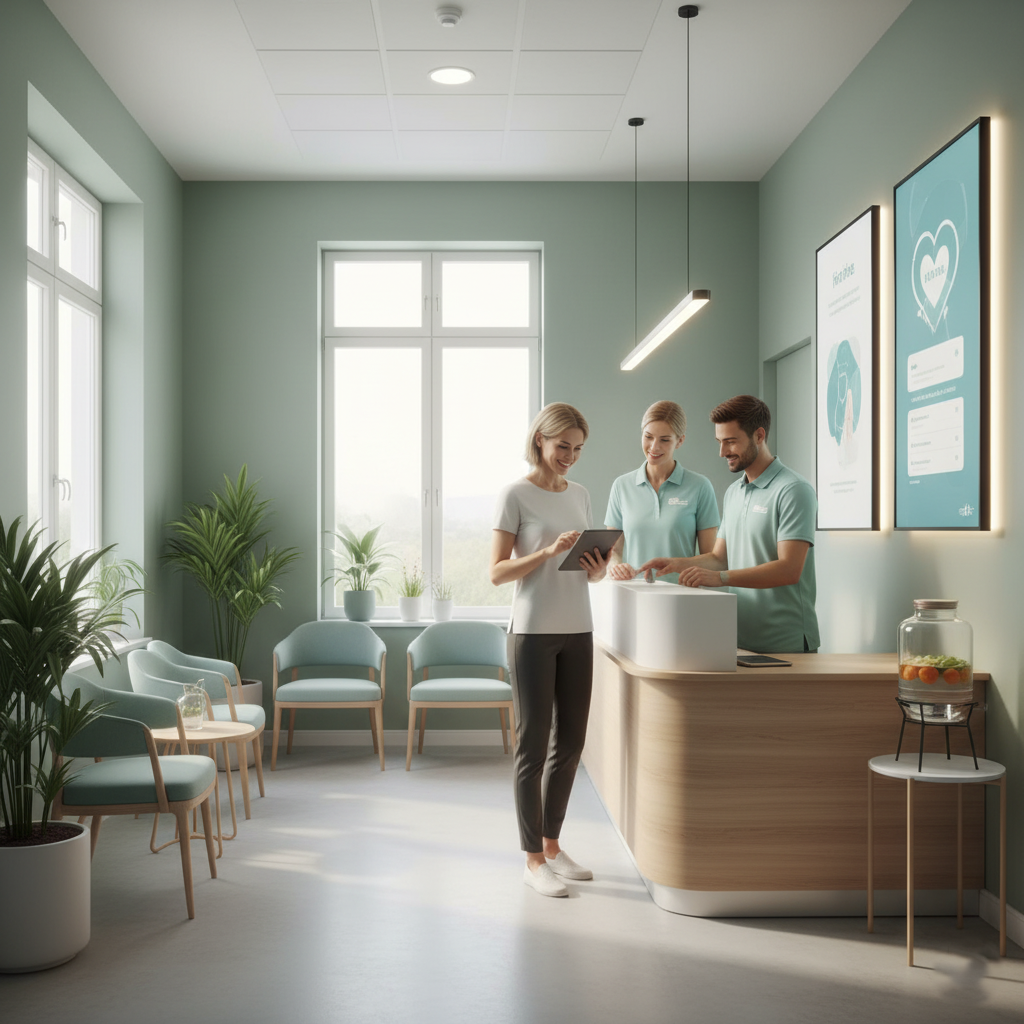 Interactive clinic directory showing multiple medical clinic locations for patient follow-up care.